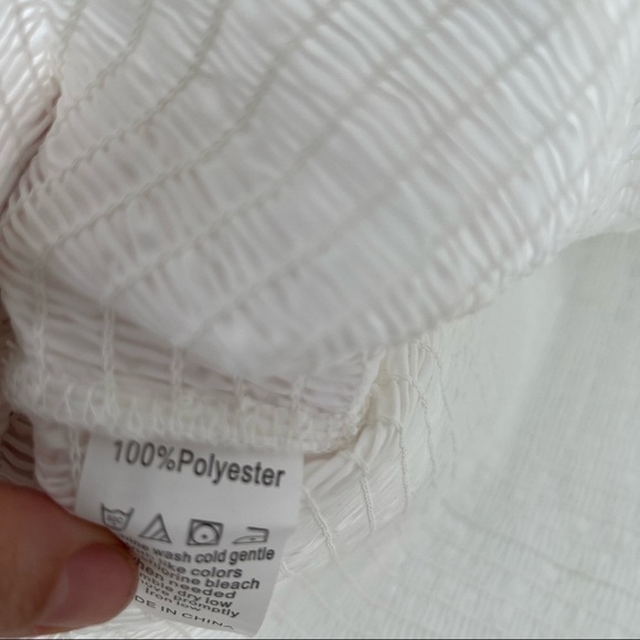 COCO’S Kiss puff sleeve crop top white size L NWT - Picture 7 of 7